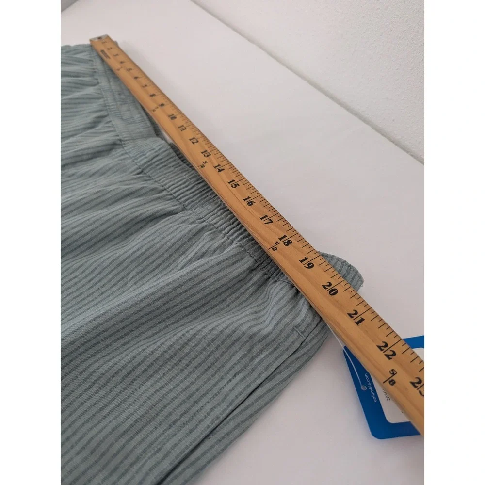 Columbia Linen Blend Shorts Men XXL Sage Green Striped 6in Inseam Fishing Summer